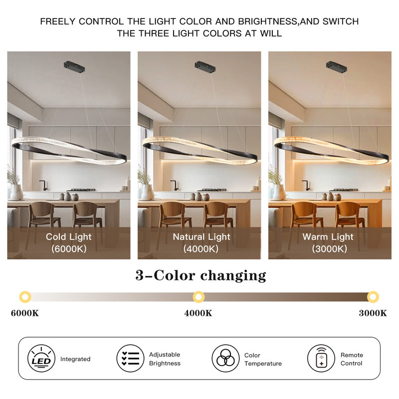 Modern LED Dimmable Pendant Chandelier for Any Space