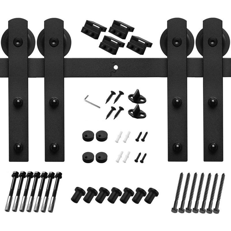 Ensemble de quincaillerie de porte de grange double standard à glissières shape, 120 po