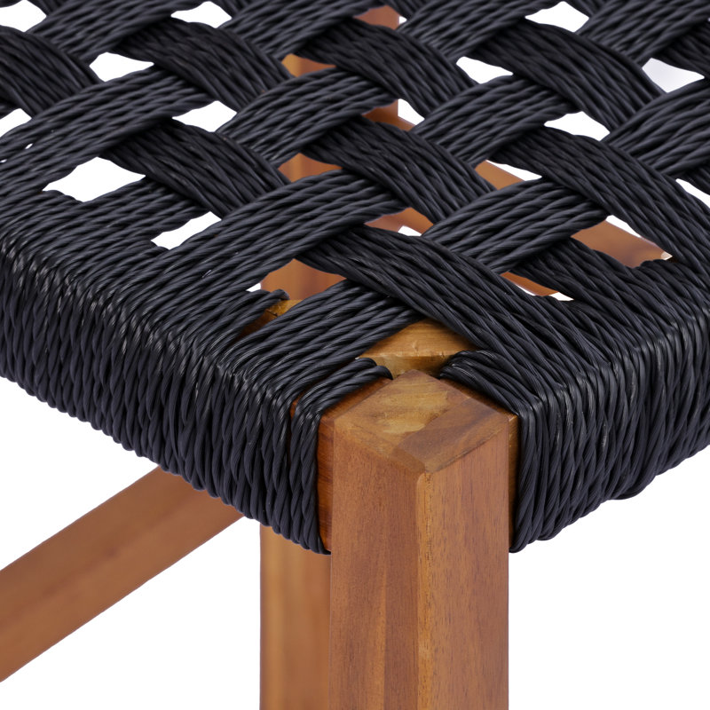 Tabourets de bar d'extérieur Breezia Bohemian Coastal, 4, Noir / teck