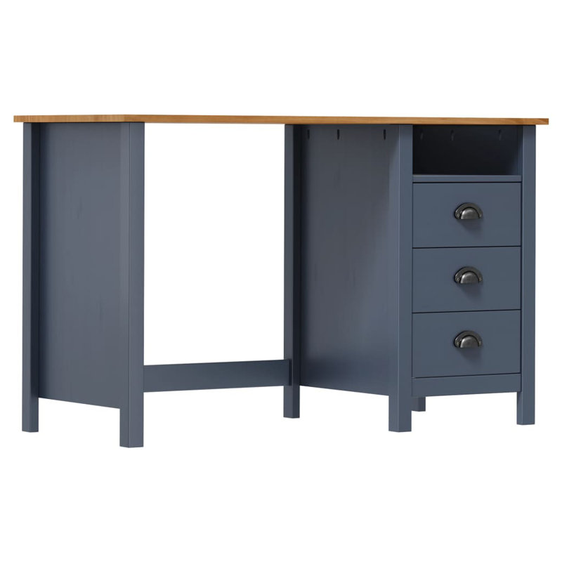 Michaelis Desk Hill With 3 Drawers, Grey