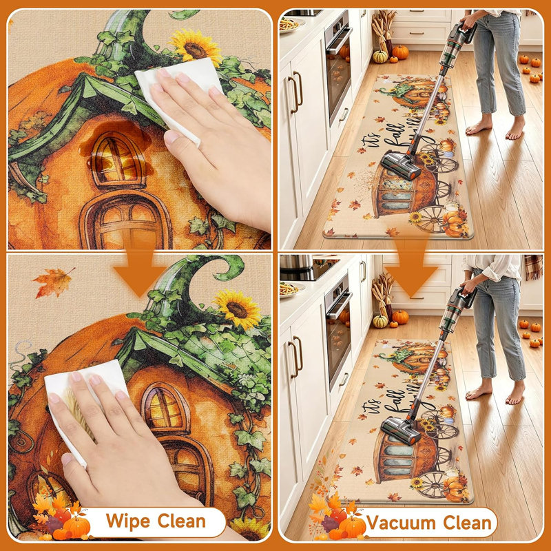 Ensemble de 2 tapis de sol anti-fatigue, Automne floral