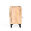 Table de chevet contemporaine en bois de manguier massif 1, finition naturelle, assemblage facile, solution pour petit espace, l 18 po x P 14 po, H 24 po