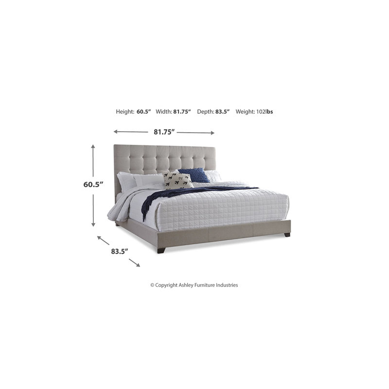 Dolante Tufted Upholstered Low Profile Standard Bed, Queen