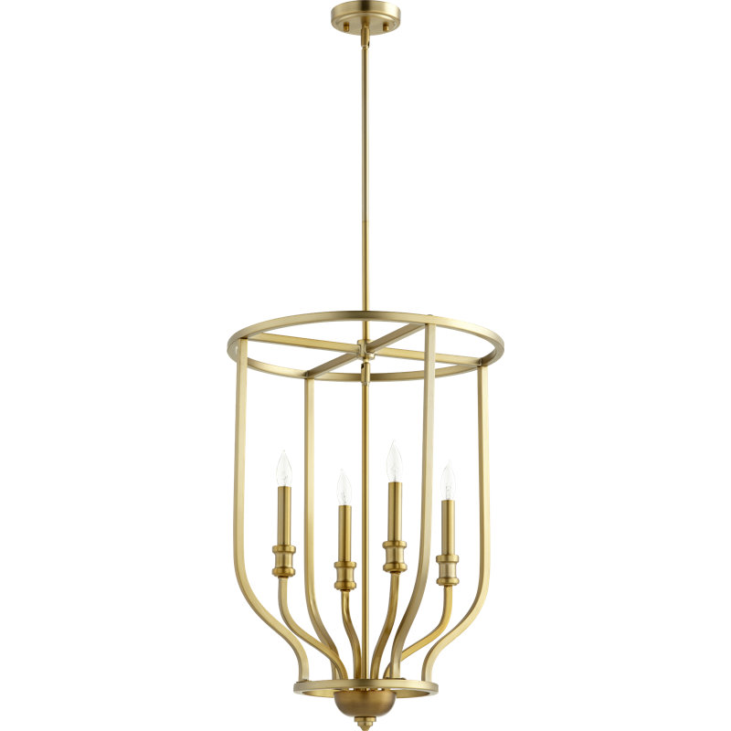 Falbo 4 - Light Lantern Geometric Chandelier, Aged Brass