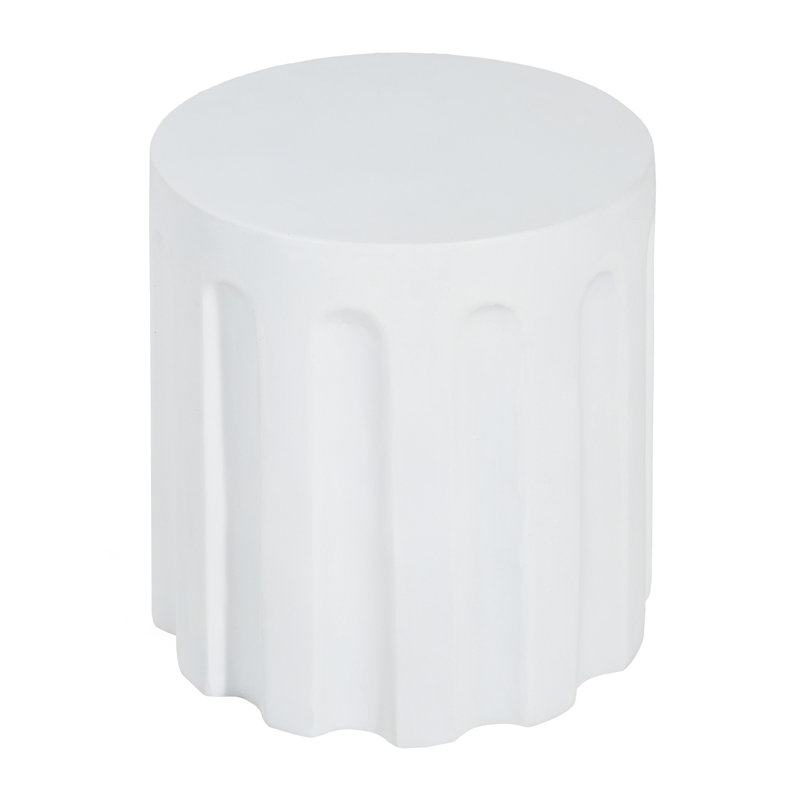 Table d'appoint d'extérieur en béton blanc