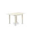 L'ensemble de table de cuisine 3 pièces contient une table de salle à manger rectangulaire avec Dropleaf et 2 chaises Parson en tissu gris, lin blanc-302565346-302565344-302565347