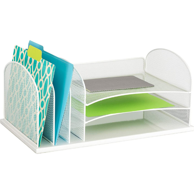 Organisateur de bureau en acier Karmo, Blanc
