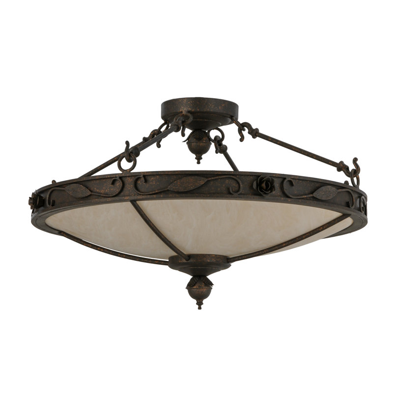Plafonnier semi-encastré à cuves 28" à cuve unique 4 lumières