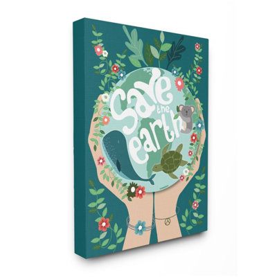 " Save The Earth Quote Whale Turtle Koala Animals " by Hannah Heemsbergen