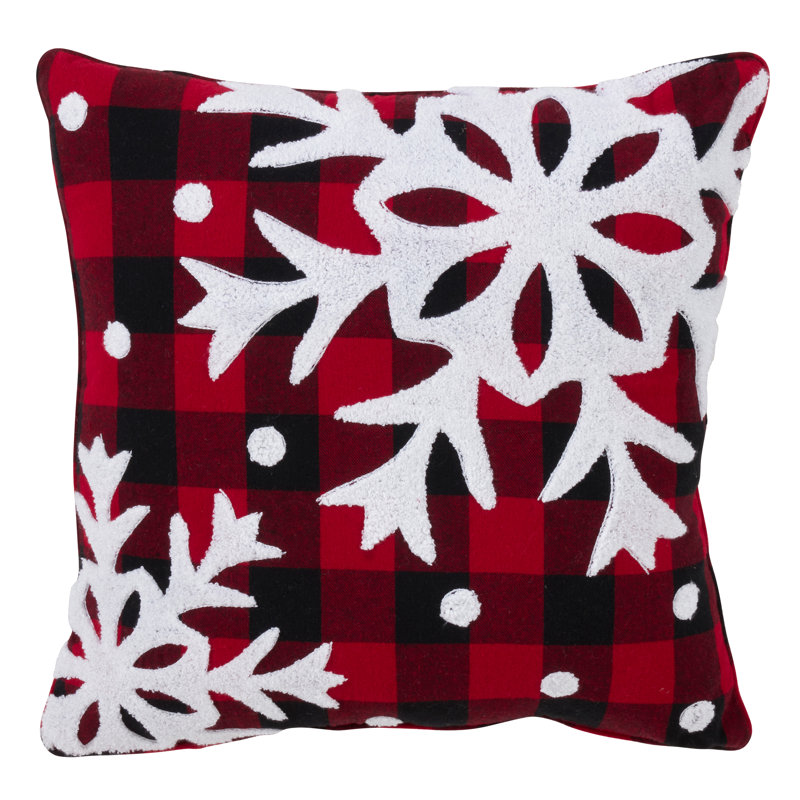 La Neige Collection Plaid Cotton Throw Pillow