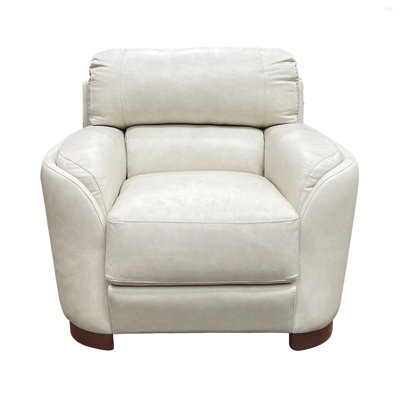 Edrice Ice Gray Top Grain Leather Chair