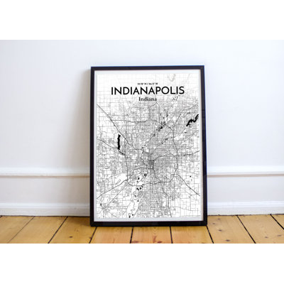 Indianapolis City Map - No Frame Print