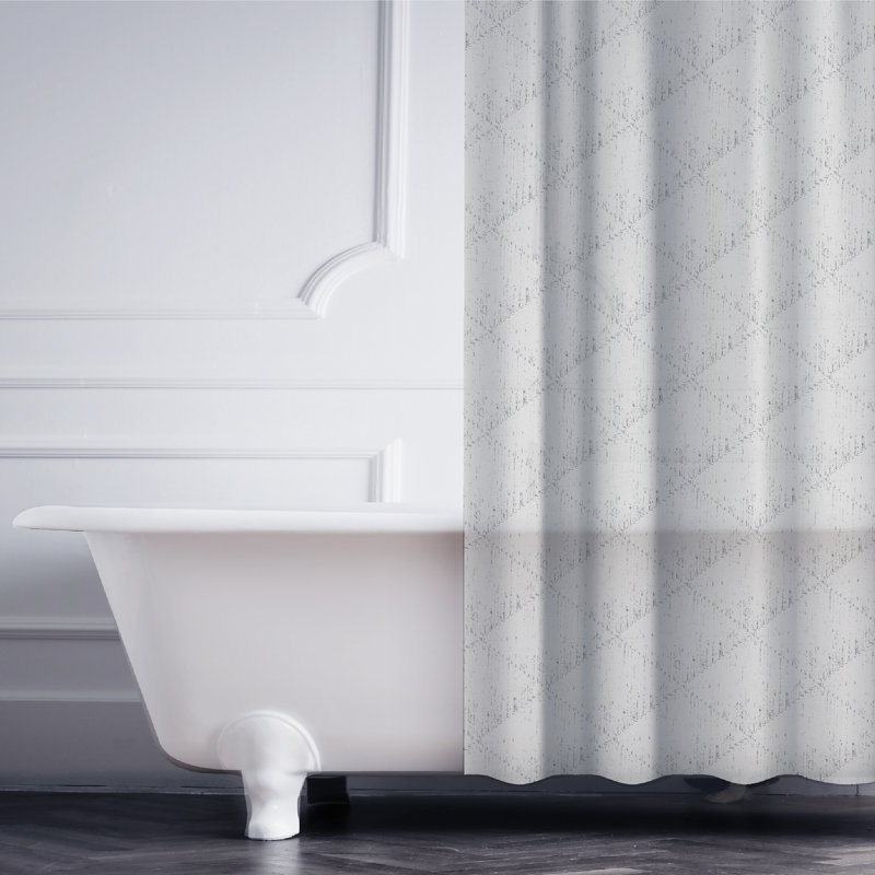 Rideau de douche gris Elle Elle Décor Jacquard Weave