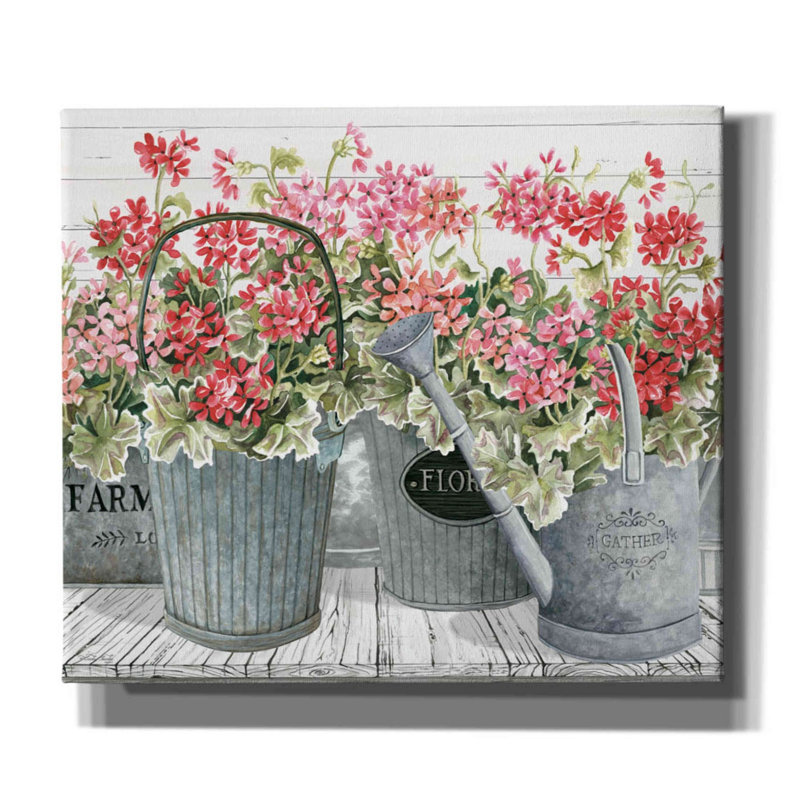 «Jerseyville Geranium Mix II» par Cindy Jacobs, H 26 po x l 30 po x P 1,5 po
