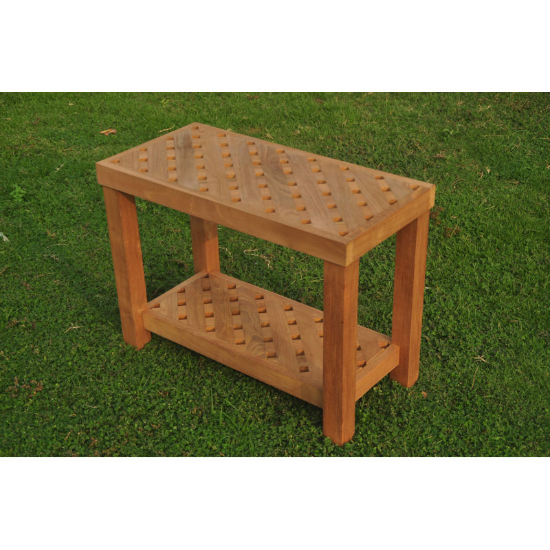 Macaluso Outdoor Square Teak Side Table, 18" H x 12" L x 24" W