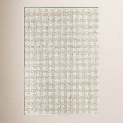 Lavande Hand-Woven Plaid Wool Rug