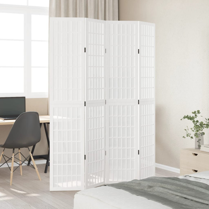 105 cm W 3 - Panel Folding Room Divider, 220cm H x 140cm W x 0.16cm D, Black