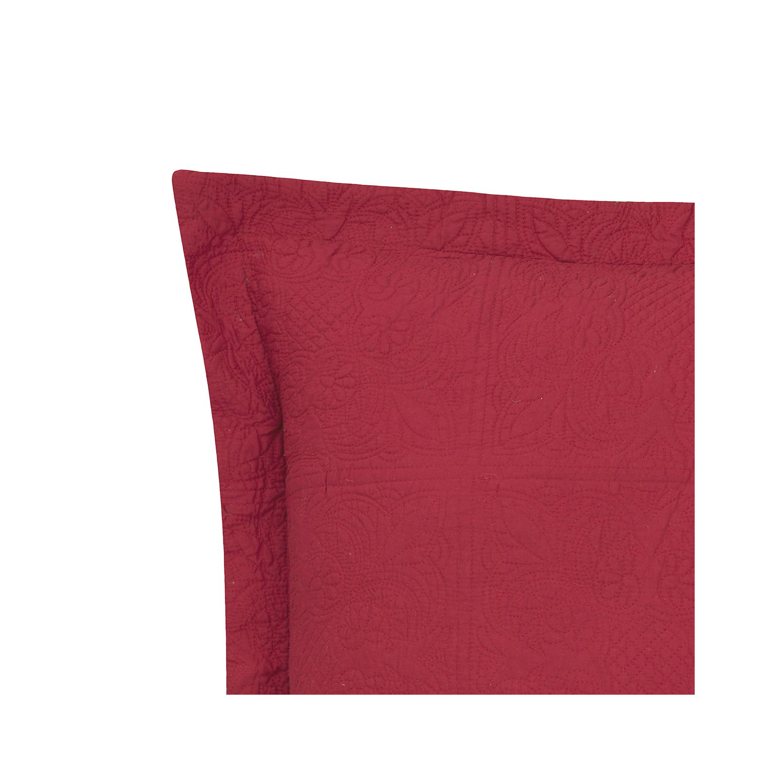 Home Matelasse Cotton Sham, Euro, Red