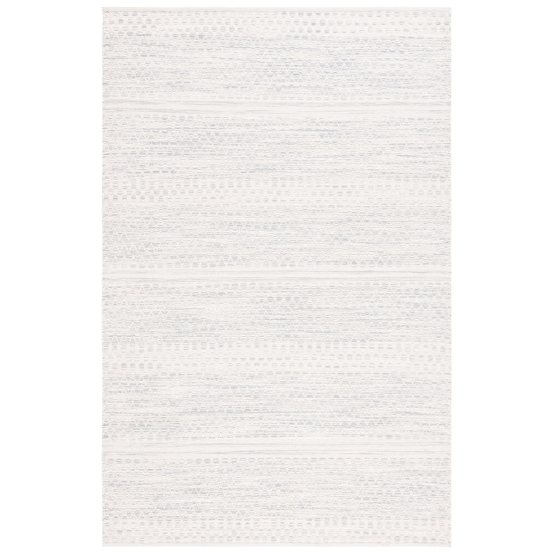 Kilim Hand Woven Wool/Cotton Geometric Rug in Ivory/Gray, Rectangle 4' x 6'