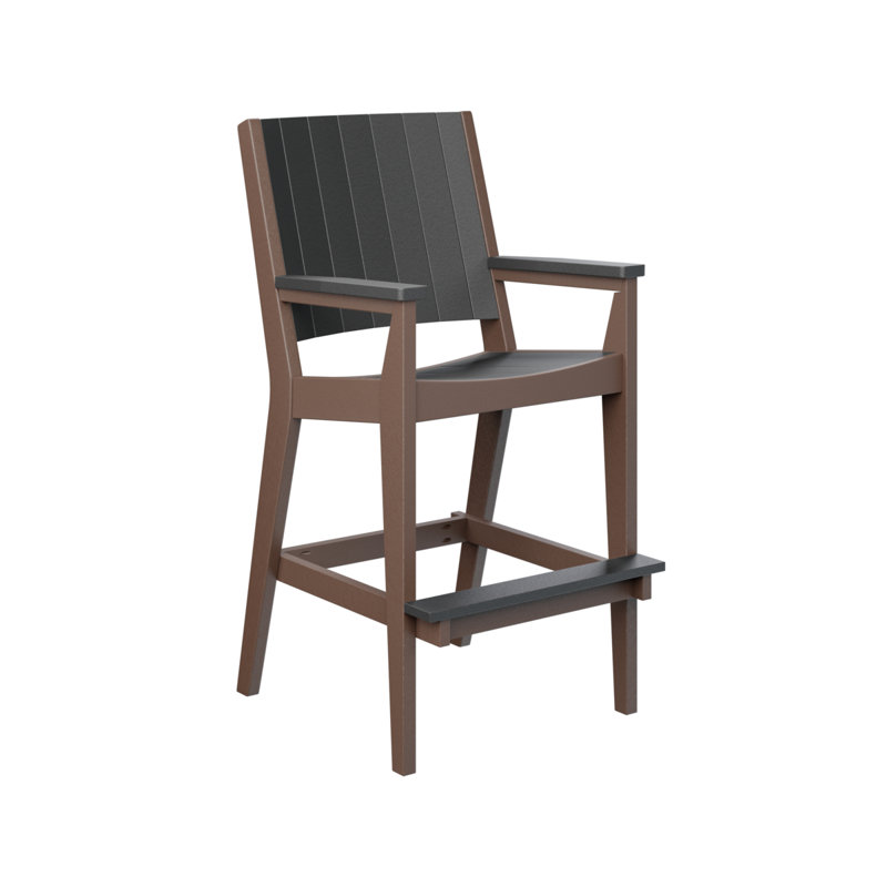 Mayhew Outdoor Bar Stool, Chocolate Brown, Black