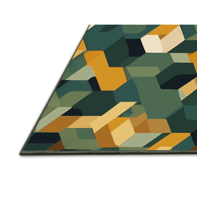 Earth Motif Matrix Rug, Square 4'