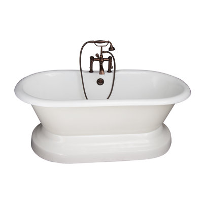 66'' x 30'' Freestanding Soaking Cast Iron Bathtub
