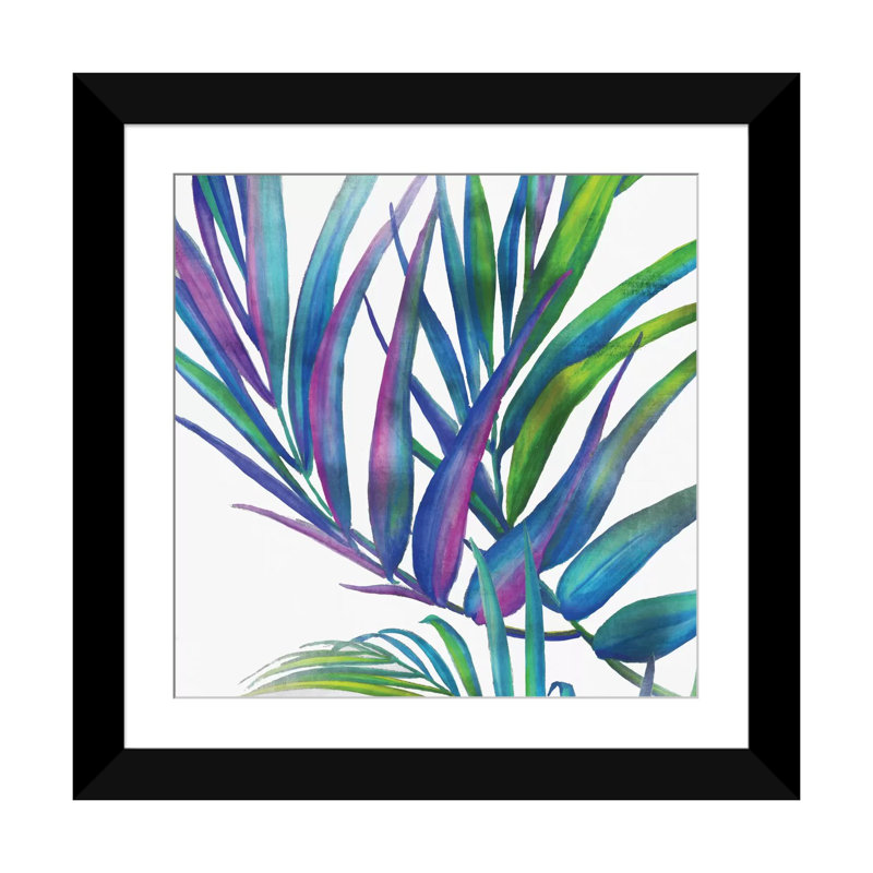 « color leaves i », impression sur toile, H 16 po x l 16 po x P 1 po, Papier d'art encadré noir, Blanc