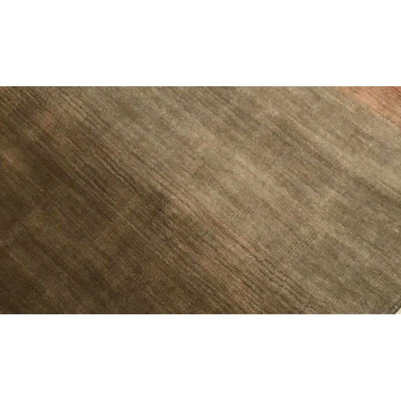 Tapis intérieur vert / marron en laine Gabbeh