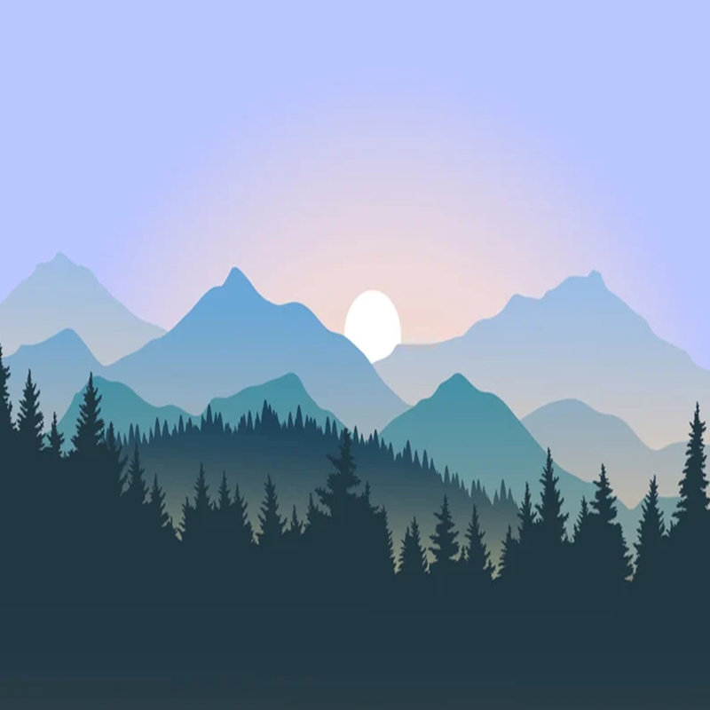 Sunrise Tranquility In The Pines, 117.96" L x 236" W