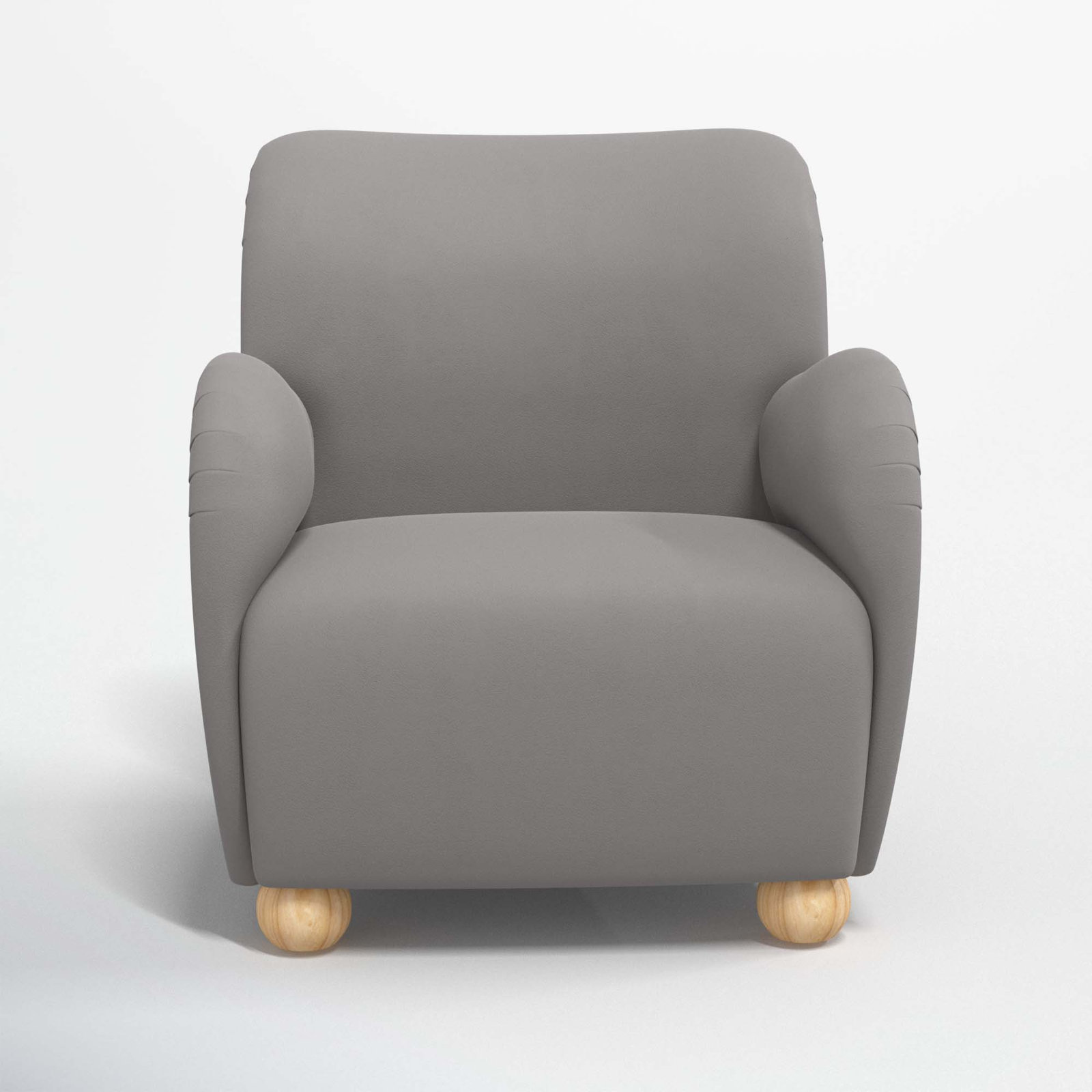 Cowen Upholstered Armchair, Classic Otter Performance Velvet