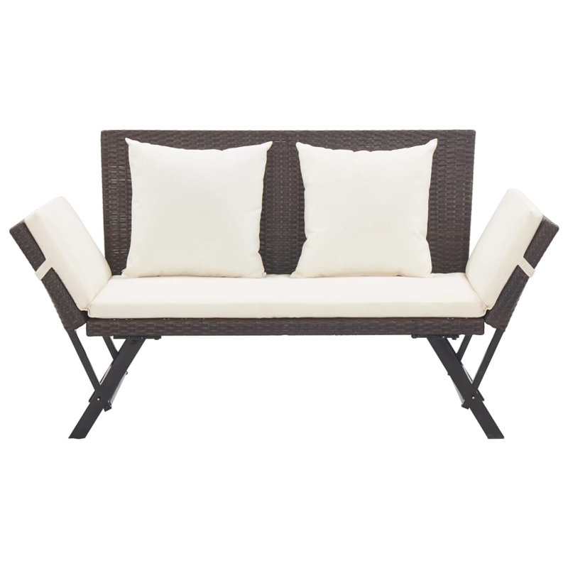 Eltje Steel Garden Bench, Brown