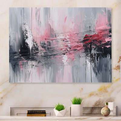 Évolution des formes en marbre rose IV - Décoration murale géométrique moderne en métal