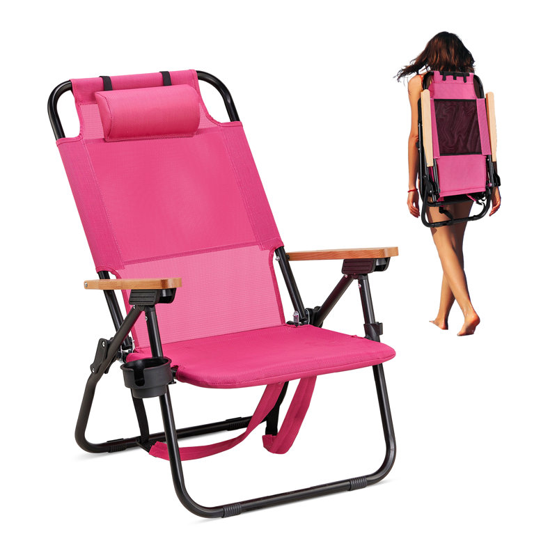 Patio Aluminum Beach Chair(Set Of 1), Pink