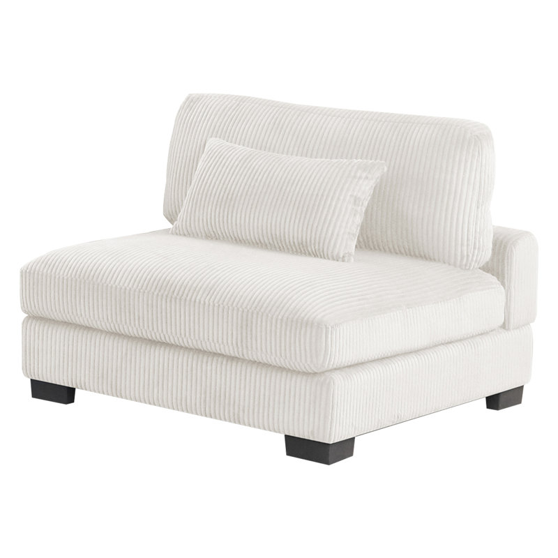 Chaise sans accoudoirs en velours côtelé Modern