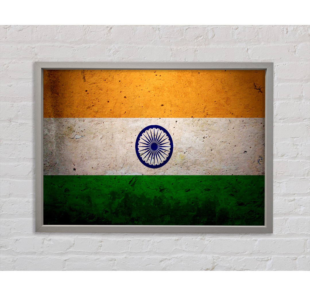 Indische Grunge Flagge - Druck