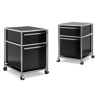 2 Drawer Steel Filing Cabinet With Wheels 24''H X 16.3''W X 20.5''D (1 Set)