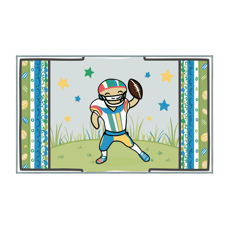 Tapis de football pour enfants Zoomie, Rectangulaire 8 pi x 10 pi