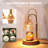 Vintage Style Candle Warmer Lamp With Timer & Dimmer - Electric Wax Melter Light For Jar Candles, Housewarming Gift With 2 Bulbs(Candle Not Included)