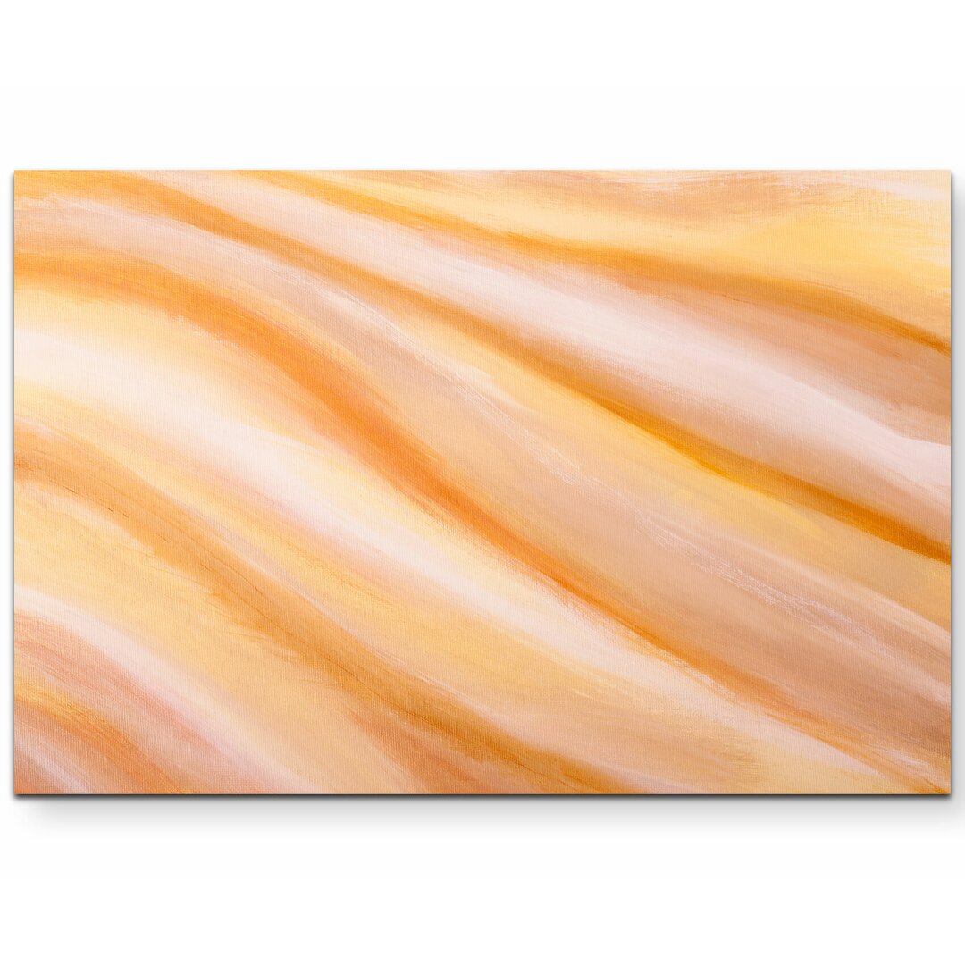 Leinwandbild Gelbe und orange Farbschichten auf Leinwand