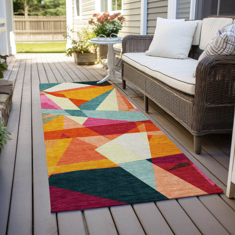 Machine Washable Indoor/Outdoor Cinead ACN1666 Ivory Rug, Runner 2'3" x 7'6"