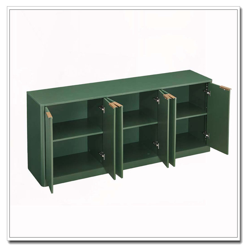 Buffet de 67 pouces avec ondulation moderne et contour arrondi