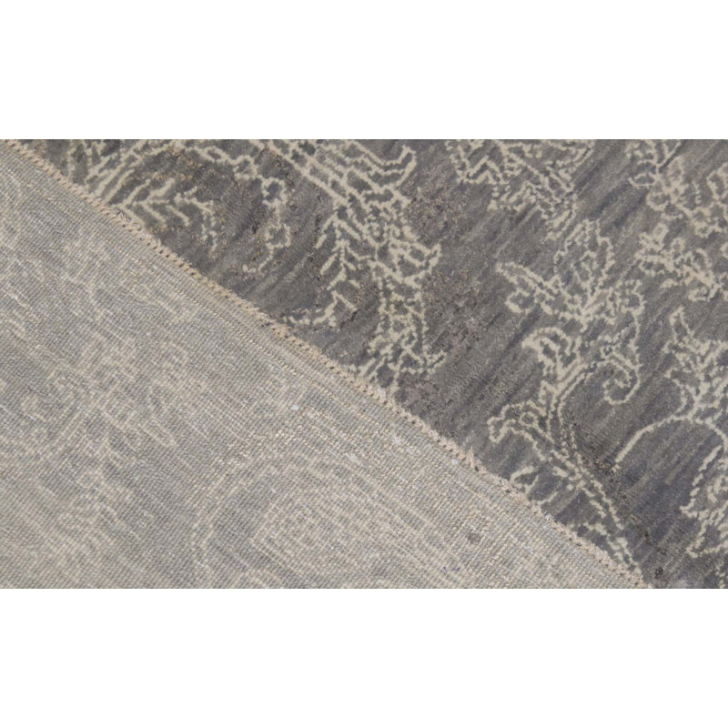 Tapis gris de haute qualité noué à la main