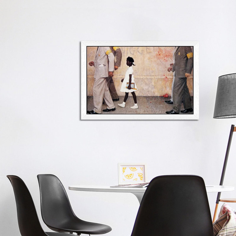 The Problem We All Live With (Ruby Bridges) by Norman Rockwell - Painting on Canvas, White Framed, 66.04 cm H x 45.72 cm W
