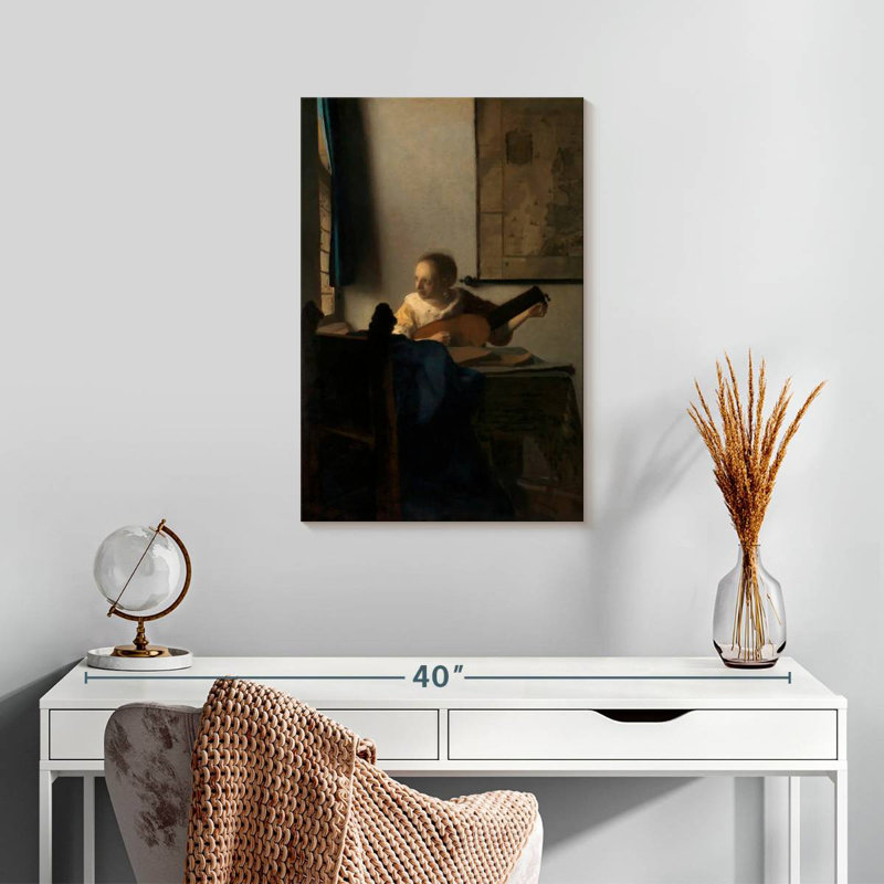 Jeune femme avec un luth 1662-1663, H 24 po x l 16 po