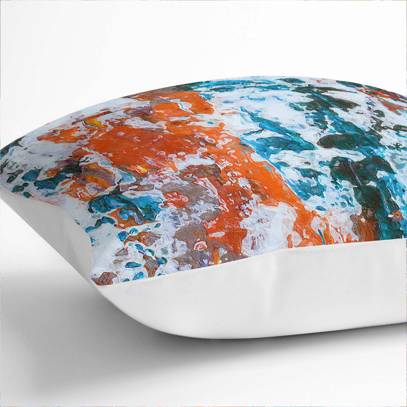 Abstract Square Throw Cushion, 40 x 40 cm, White
