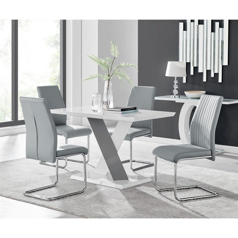 Eubanks 4 - Person Dining Set, Grey