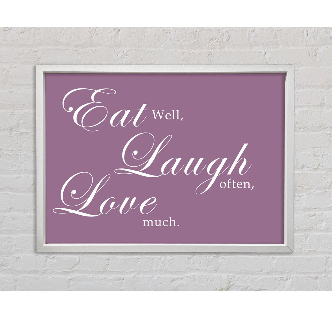 Kitchen Quote Eat Laugh Love Dusty Pink - Einzelbildrahmen Kunstdrucke auf Leinwand