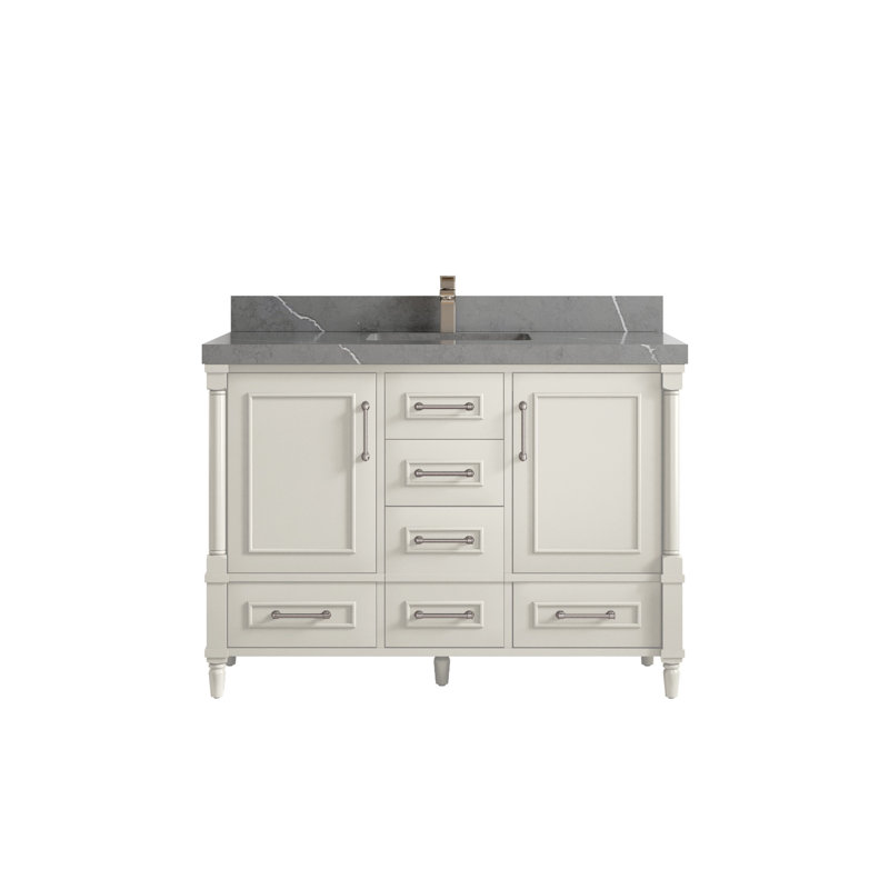 Meuble-lavabo simple avec comptoir 48 po Aberdeen, Gris Piatra