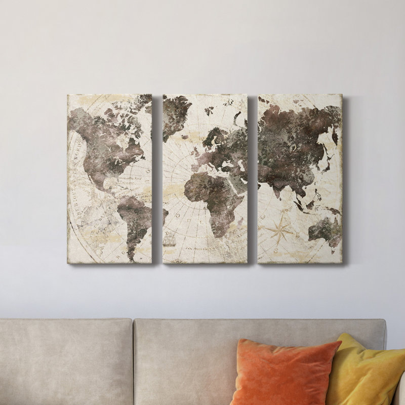 Terra Nova - 3 pièces, impression sur toile tendue, H 12 po x l 24 po x P 1 po