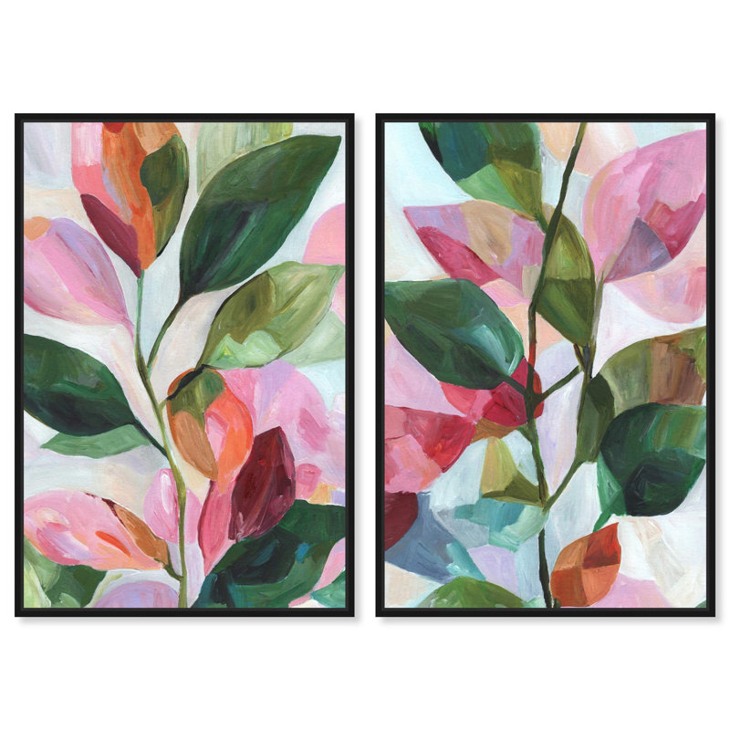Blossom Set Canvas Print Botanical Wall Decor Set by Art Remedy, Black Frame, 10 x 15, H 31 po x l 21 po, Structure noire
